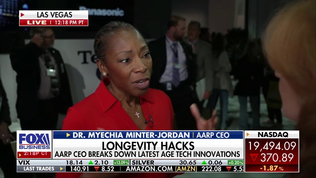 AARP CEO demonstrates technology from the AgeTech Collaborative by AARP to help Americans stay healthy on The Claman Countdown.